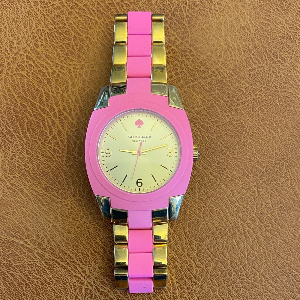 kate spade Pink and Gold Round Dial Bracelet Watch